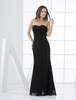 Noir robe bustier Sash sirène arcs en mousseline de soie robe