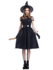 Noir Robe Costumes Sorcière Cosplay Chapeau Robe Tulle Déguisements Halloween