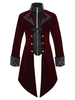 Noir Vintage Top Vintage Boutons Manches Longues Polyester Polyester Pardessus Rétro Costumes Pour Homme
