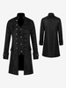 Noir Vintage Vintage Jacquard manches longues Polyester Fiber de Polyester vêtements rétro Costumes pour homme