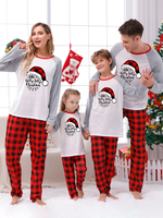 Noël Famille Pyjama Enfant Adulte Motif de Noël Top Pantalon 2 Pièces Cadeau Noël