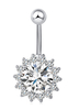 Nombril anneaux strass fleur modèle de piercing féminines bijoux
