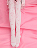 Note de musique Sweet Lolita chaussettes roses imprimées Lolita Stocking Déguisements Halloween