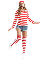 Où est Wally Halloween Cosplay Costume pour femme