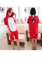 Oiseaux Kigurumi Carnaval Pyjamas Onesie Rouge Combinaisons Courtes Été Animal Vêtements de Nuit Pour Adultes Déguisements Halloween