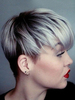 Ombre de femme perruques perruques cheveux synthétique gris Sliver droites courtes