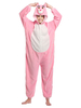 Onesie Kigurumi Carnaval Pyjamas Flannel Facile Toilette Combinaison Pantoufle Rose Adulte Costume Carnavals Kigurumi Carnaval Déguisements Halloween