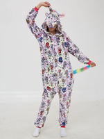 Onesie Kigurumi Carnaval Pyjamas Print Unicorn Flannel Jumpsuit Kigurumi Carnaval Costume Carnavals Déguisements Halloween
