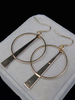 Or boucles d’oreilles Euro Style Dangle géométrique Creoles