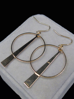 Or boucles d’oreilles Euro Style Dangle géométrique Creoles