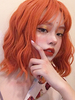 Oragnge Lolita rouge perruque courte bouclée Lolita cheveux perruques Déguisements Halloween