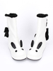 Oreille de lapin bottes Lolita blanc rayé Kawaii Lolita bottes d’hiver en deux tons Déguisements Halloween