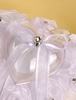 Oreiller blanc strass Satin Sash Bow pour cérémonie de mariage de mariage de fleurs