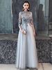 Ormal Robe De Dîner 2021 Fleur Dentelle Applique Demi Manches Longueur De Plancher Social Robes De Soirée