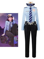 Overwatch Costume en tissu uniforme Ensemble Jeu Pantalons&chapeau&avec ceinture&Chemise&Cravate&Gants Déguisements Halloween