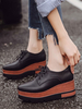 Oxfords à la mode bout rond Synthétique plate-forme en cuir Synthétique chaussures Oxfords