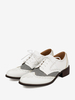 Oxfords en cuir PU à bout rond et talon chiot pour femmes chaussures vintage à lacet