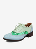 Oxfords en cuir PU à bout rond et talon chiot pour femmes chaussures vintage à lacet