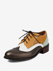 Oxfords en cuir PU à bout rond et talon chiot pour femmes chaussures vintage à lacet
