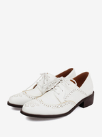 Oxfords en cuir PU à bout rond et talon chiot pour femmes chaussures vintage à lacet
