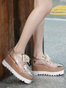 Oxfords élégants bout rond en cuir Synthétique avant en dentelle transparente étoiles Oxford chaussures-