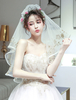 Paillettes de voile de mariage ivoire une couche de tulle