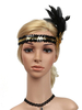 Paillettes Flapper Headpieces Années 1920 Great Gatsby Bandeau Plume Femmes Rétro Accessoires de Cheveux Déguisements Halloween