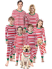 Pajamas Famille de Noël Pyjamas Polyester Floral Imprimer Stripes Pantalon rouge Top 2 pièces