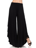 Pantalon à jambe large Pantalon décontracté à ourlet irrégulier taille haute pour femme