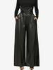 Pantalon Ceinture Chocolat Taille Haute En Cuir PU Extensible