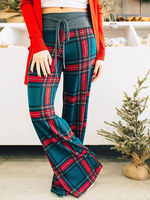 Pantalon décontracté à lacets pour femmes Pantalon décontracté à lacets à carreaux à la mode européenne et américaine