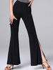 Pantalon de costume de danse latine Femmes noires Split Dancing Bottoms Déguisements Halloween