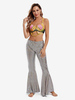 Pantalon de danse du ventre argenté pour adultes ensemble dhalloween en Polyester vêtements de danse Sexy pour femmes