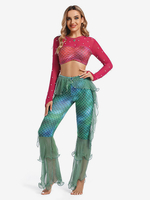 Pantalon de danse du ventre pour adulte ensemble de noël violet en Polyester Costume de Performance Sexy pour femmes