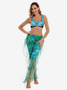 Pantalon de danse du ventre vert ensemble de conte de fées Sexy pour adultes vêtements de danse du ventre en Polyester pour femmes