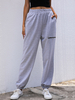 Pantalon de détente pour femme Pantalon gris clair à manches longues en coton polyester
