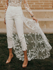 pantalon de mariée ivoire en crêpe satin tenue de mariage