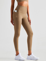 Pantalon De Yoga Legging De Sport En Nylon Taille Haute Pour Femme Cyclisme