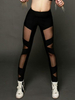 Pantalon de Yoga Longs Moulants Femme Transparents Coupe Cintrée Unicolore Pantalon de Yoga Longs Moulants Femme