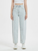 Pantalon en Denim Long Femme Coupe Cintrée à Zip avec Bouton avec Poches Unicolore