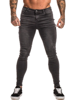 Pantalon en jean gris à jambe étroite pour hommes