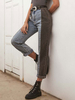 Pantalon en jean pour femme Pantalon décontracté en denim bleu avec fermeture à glissière