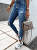 Pantalon en jean pour femme Pantalon taille haute bleu foncé