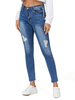 Pantalon en jean pour femme Pantalon taille surélevée bleu royal Jean coupe fuselée Cowboy