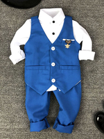 Pantalon et gilet bleu pour garçon