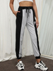 Pantalon femme en polyester de couleur fendue; lettres imprimées en polyester; pantalon en coton