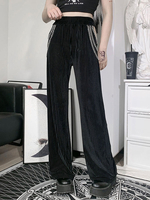 Pantalon Gothique Chaînes Détails Métalliques Hip Hop Polyester Pantalon Noir