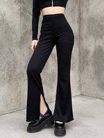Pantalon Gothique Femme Costumes Rétro Coton Noir