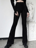 Pantalon gothique pour femme Pantalon rétro en polyester gothique noir