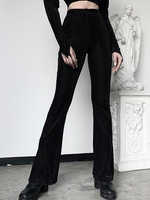 Pantalon gothique pour femme Pantalon rétro en polyester gothique noir